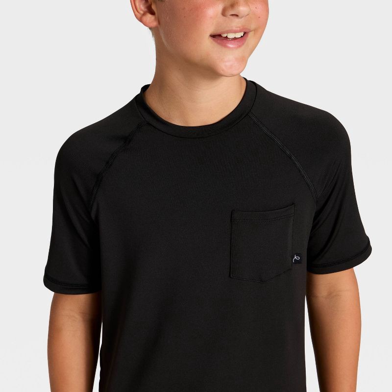 slide 3 of 3, Boys' Rash Guard Top - art class™ Black XL, 1 ct