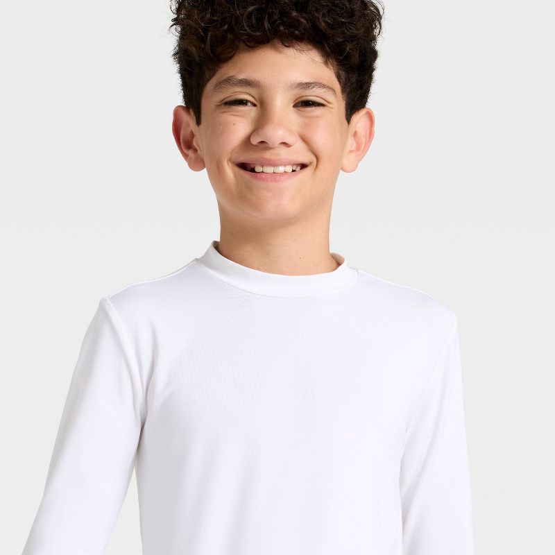 slide 3 of 3, Boys' Rash Guard Top - Cat & Jack™ White L, 1 ct