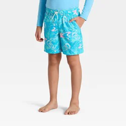 Boys' Sealife Trunk Swim Shorts - Cat & Jack™ Aqua Blue XL