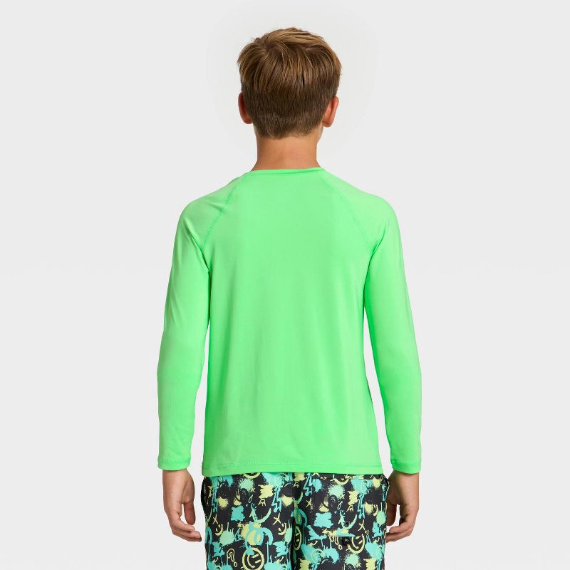 slide 2 of 3, Boys' Rash Guard Top - art class™ Green M, 1 ct