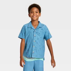 Boys' Knit Button-Down and Cover-Up Top - art class™ M