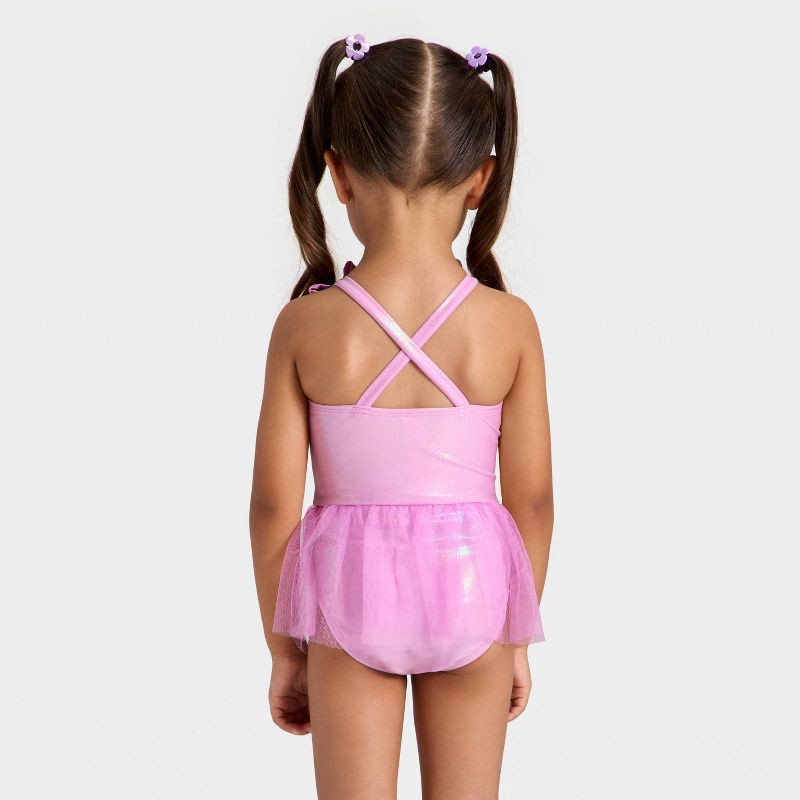 slide 2 of 3, Toddler Girls' Shiny Tutu One Piece Swimsuit - Cat & Jack™ Lavender 2T, 1 ct