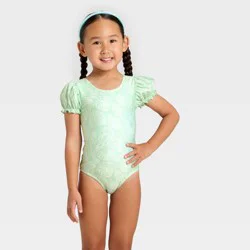 Toddler Girls' Puff Sleeve Seashell One Piece Swimsuit - Cat & Jack™ Green 4T