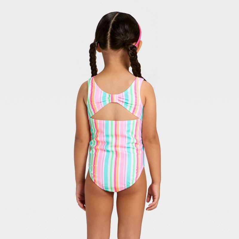 slide 3 of 3, Toddler Girls' Striped One Piece Swimsuit - Cat & Jack™ 12M, 1 ct