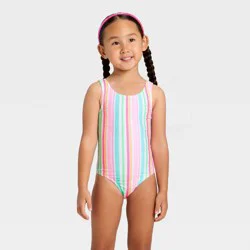 Toddler Girls' Striped One Piece Swimsuit - Cat & Jack™ 12M