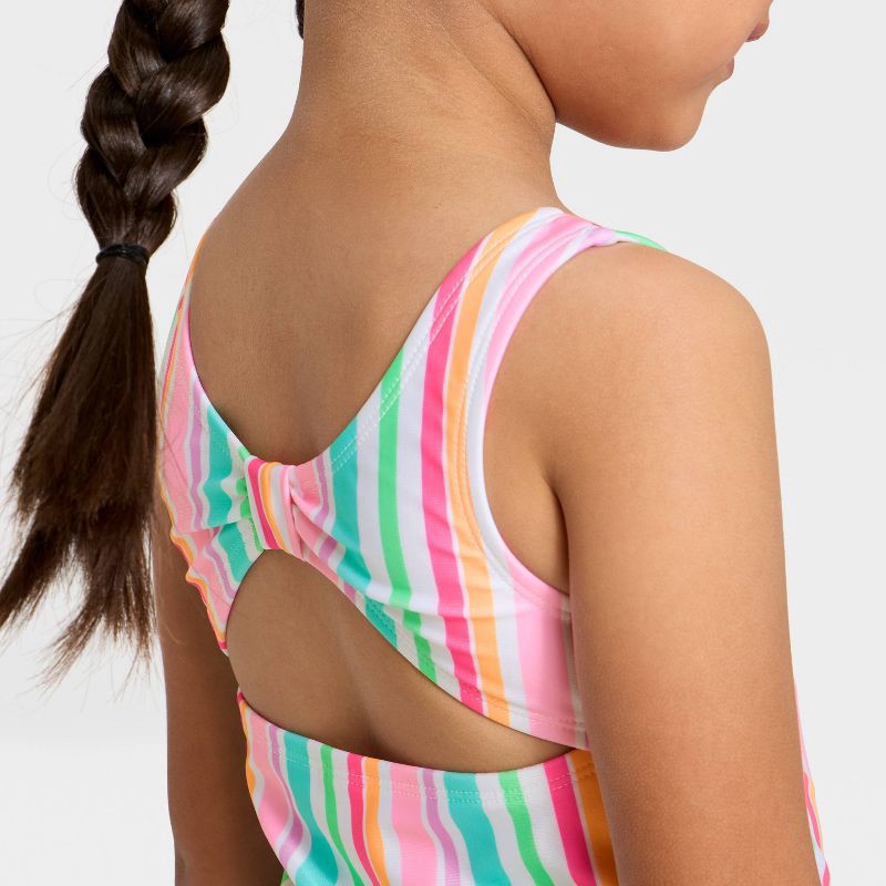 slide 3 of 3, Toddler Girls' Striped One Piece Swimsuit - Cat & Jack™ 4T, 1 ct