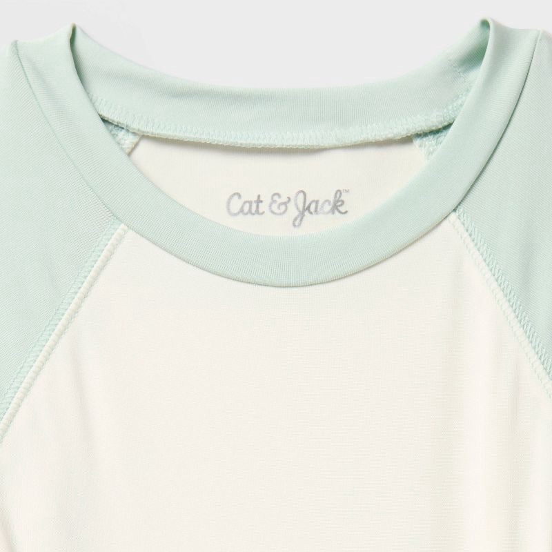 slide 3 of 3, Baby Long Sleeve Colorblock Swim Rash Guard Top - Cat & Jack™ Green 12M, 1 ct