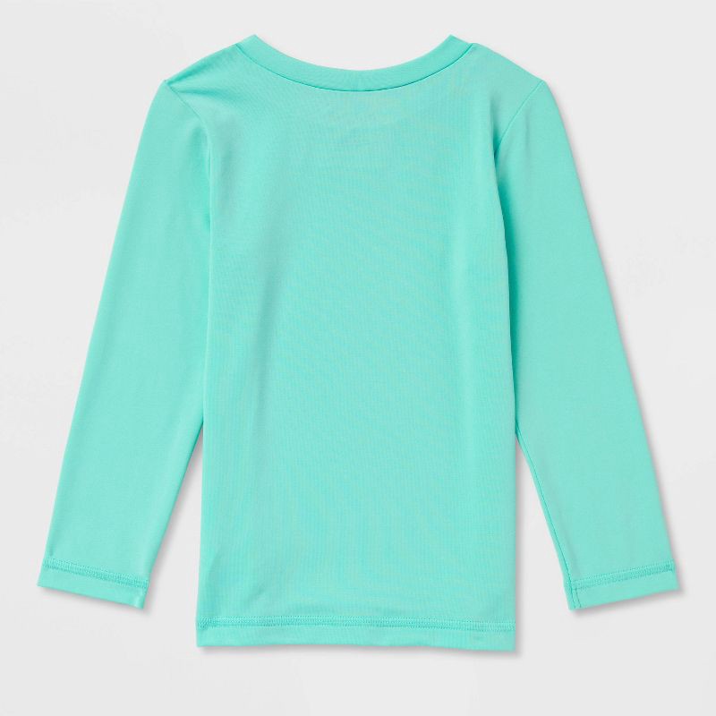 slide 2 of 3, Toddler Long Sleeve Solid Swim Rash Guard Top - Cat & Jack™ Bright Aqua 4T, 1 ct