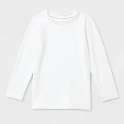 Baby Long Sleeve Solid Swim Rash Guard Top - Cat & Jack™ White 18M