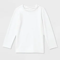 Toddler Long Sleeve Solid Swim Rash Guard Top - Cat & Jack™ White 2T