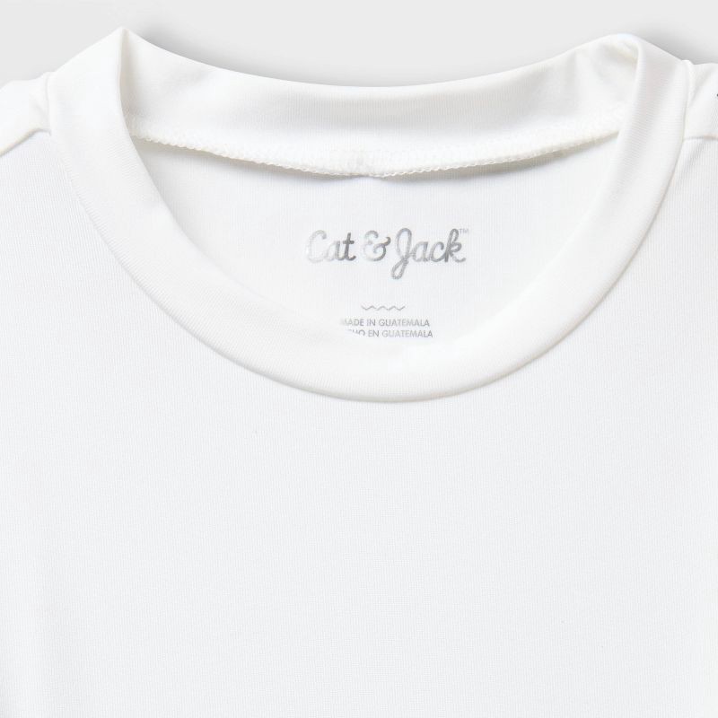 slide 3 of 3, Toddler Long Sleeve Solid Swim Rash Guard Top - Cat & Jack™ White 5T, 1 ct