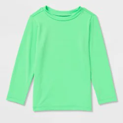Baby Long Sleeve Solid Swim Rash Guard Top - Cat & Jack™ Bright Green 12M