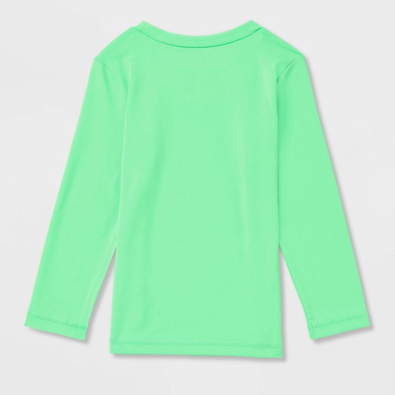 slide 2 of 3, Toddler Long Sleeve Solid Swim Rash Guard Top - Cat & Jack™ Bright Green 5T, 1 ct