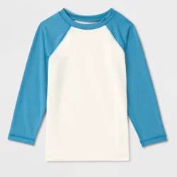 Baby Long Sleeve Colorblock Swim Rash Guard Top - Cat & Jack™ Blue 12M