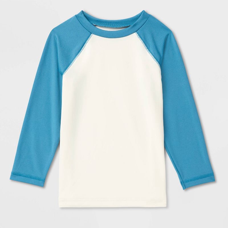 slide 1 of 3, Baby Long Sleeve Colorblock Swim Rash Guard Top - Cat & Jack™ Blue 18M, 1 ct