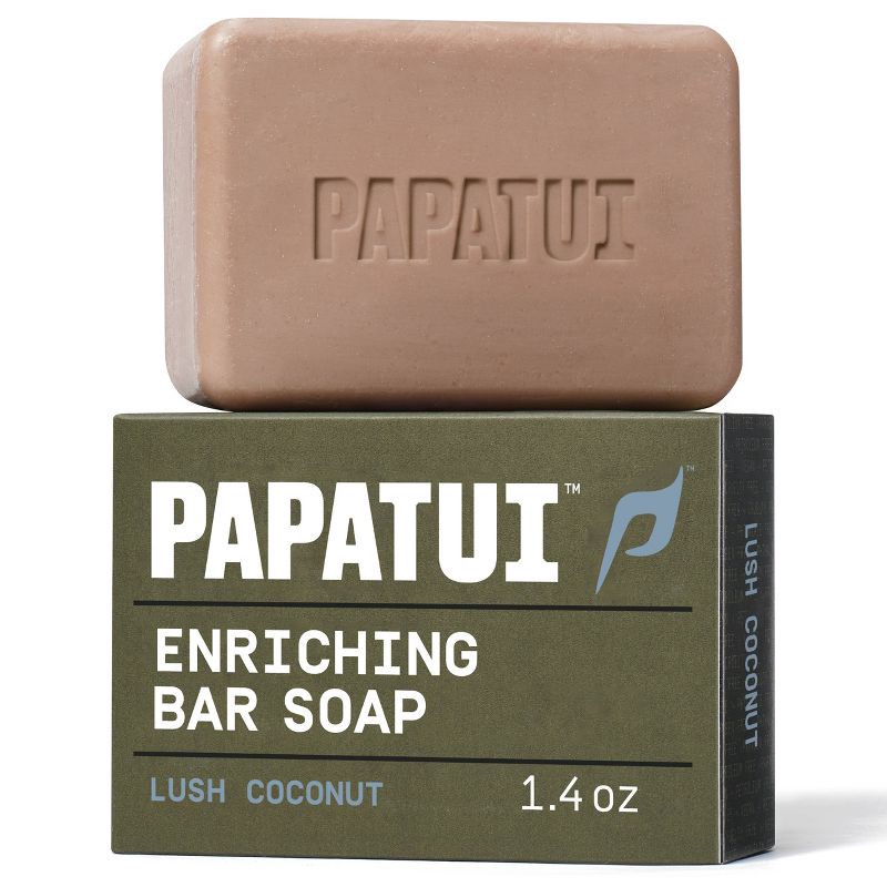 slide 1 of 10, Papatui Men's Exfoliating and Hydrating Sulfate-Free Mango Butter, Avocado Oil and Ceramides Mini Bar Soap - Lush Coconut - 1.4oz, 1.4 oz