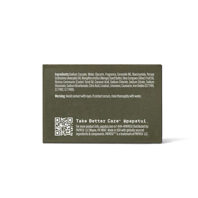 slide 10 of 10, Papatui Men's Exfoliating and Hydrating Sulfate-Free Mango Butter, Avocado Oil and Ceramides Mini Bar Soap - Lush Coconut - 1.4oz, 1.4 oz