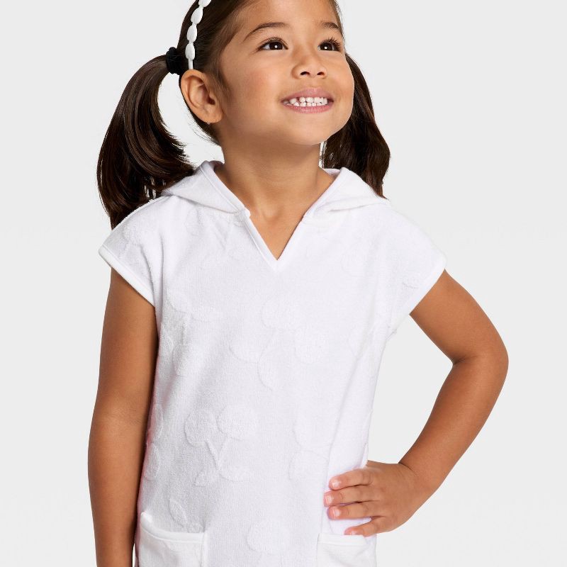slide 3 of 3, Infant Girls' Cherry Embossed Swim Cover Up Dress - Cat & Jack™ White 18M, 1 ct