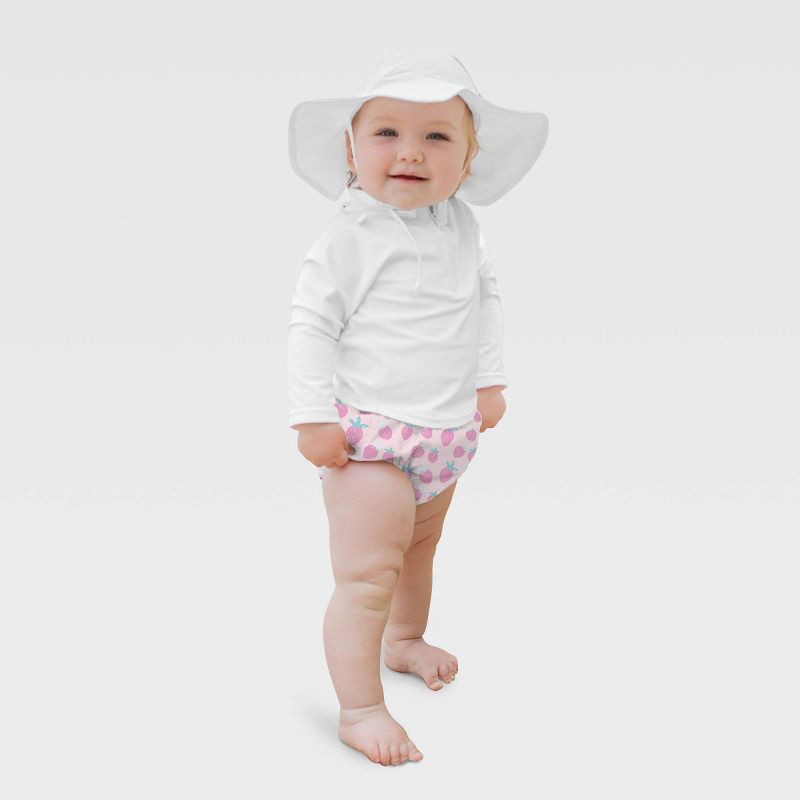 slide 2 of 3, Green Sprouts Baby Eco Pull-up Reusable Swim Diaper Sweet Strawberries - Pink 24M, 1 ct