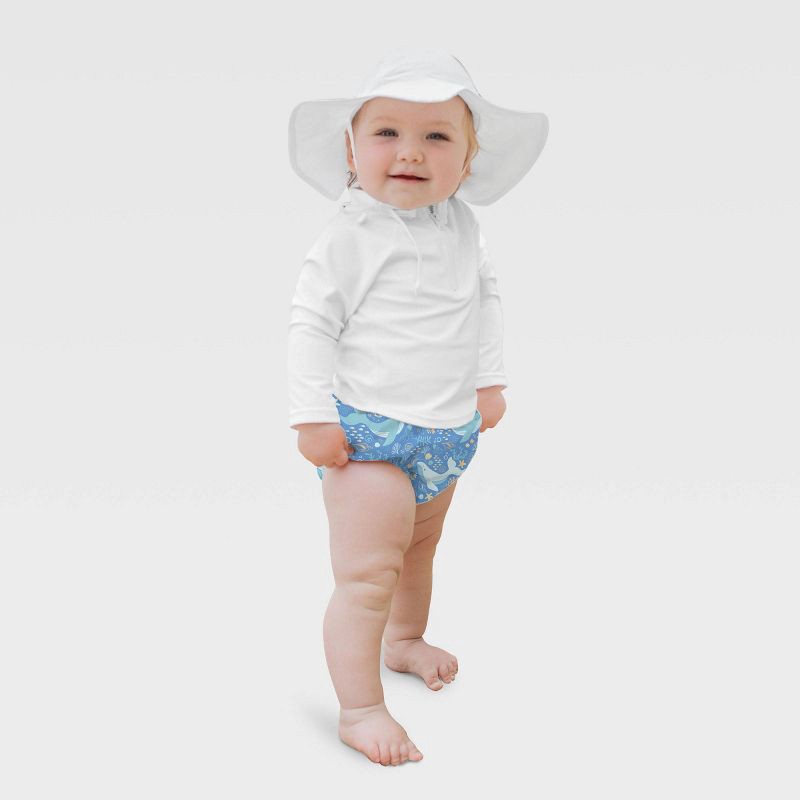 slide 2 of 3, Green Sprouts Baby Eco Pull-up Reusable Swim Diaper Sea Life - Blue 6M, 1 ct