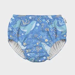 Green Sprouts Baby Eco Pull-up Reusable Swim Diaper Sea Life - Blue 18M