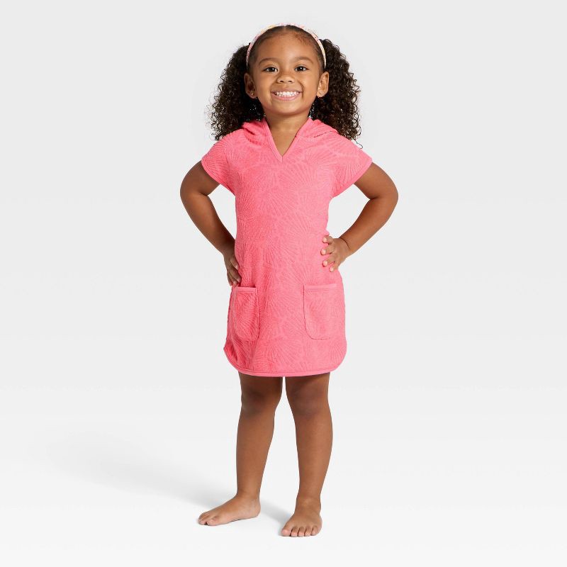 slide 3 of 3, Toddler Girls' Seashell Embossed Swim Cover Up Dress - Cat & Jack™ Pink 2T, 1 ct