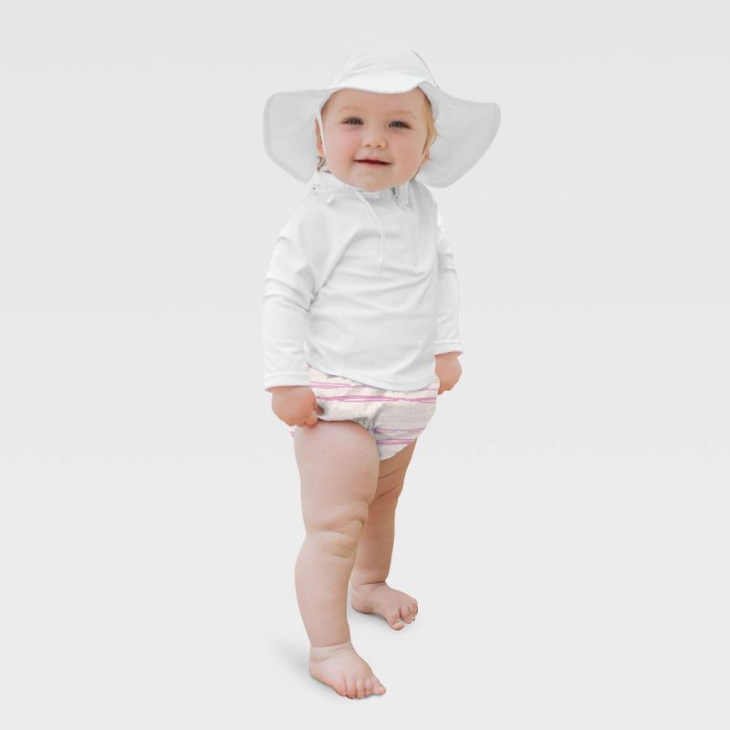 slide 2 of 3, Green Sprouts Baby Eco Pull-up Reusable Swim Diaper Squiggles - Cream/Pink 6M, 1 ct