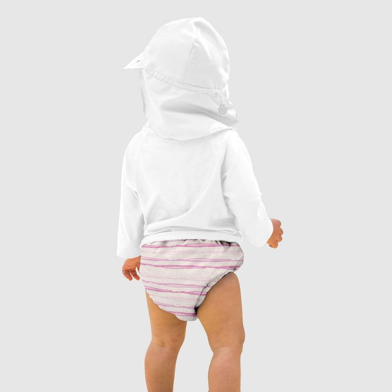slide 3 of 3, Green Sprouts Baby Eco Pull-up Reusable Swim Diaper Squiggles - Cream/Pink 3T, 1 ct