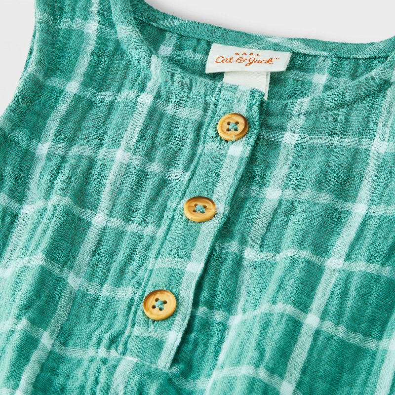 slide 3 of 4, Baby Boys' Tank Romper - Cat & Jack™ Teal Blue 6-9M, 1 ct