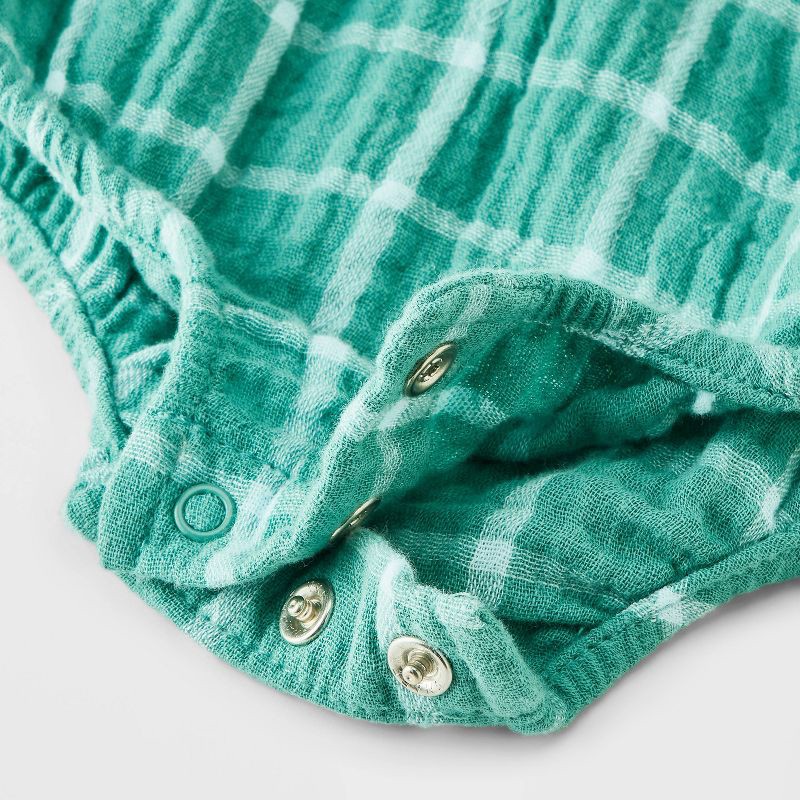 slide 4 of 4, Baby Boys' Tank Romper - Cat & Jack™ Teal Blue 6-9M, 1 ct
