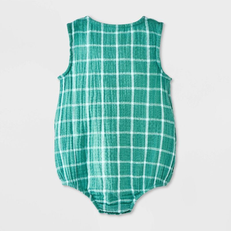 slide 3 of 4, Baby Boys' Tank Romper - Cat & Jack™ Teal Blue 12M, 1 ct