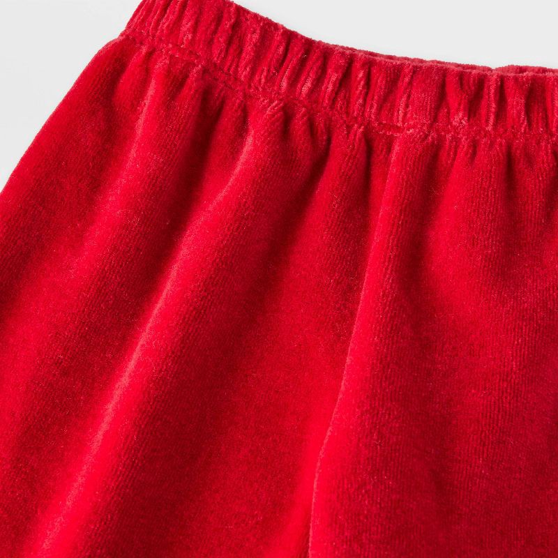 slide 4 of 4, Baby Girls' 2pc Cozy Velour Sweatshirt and Jogger Pants Set - Cat & Jack™ Red Newborn, 2 ct