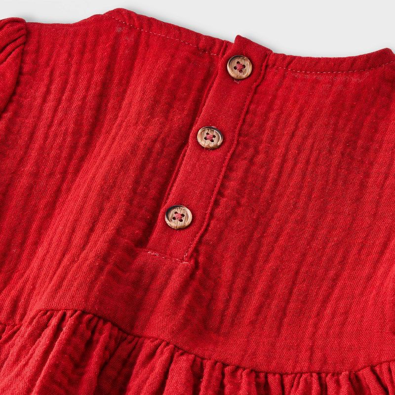 slide 2 of 4, Baby Girls' 2pc Gauze Peplum Shirt and Pants Set - Cat & Jack™ Red Newborn, 2 ct