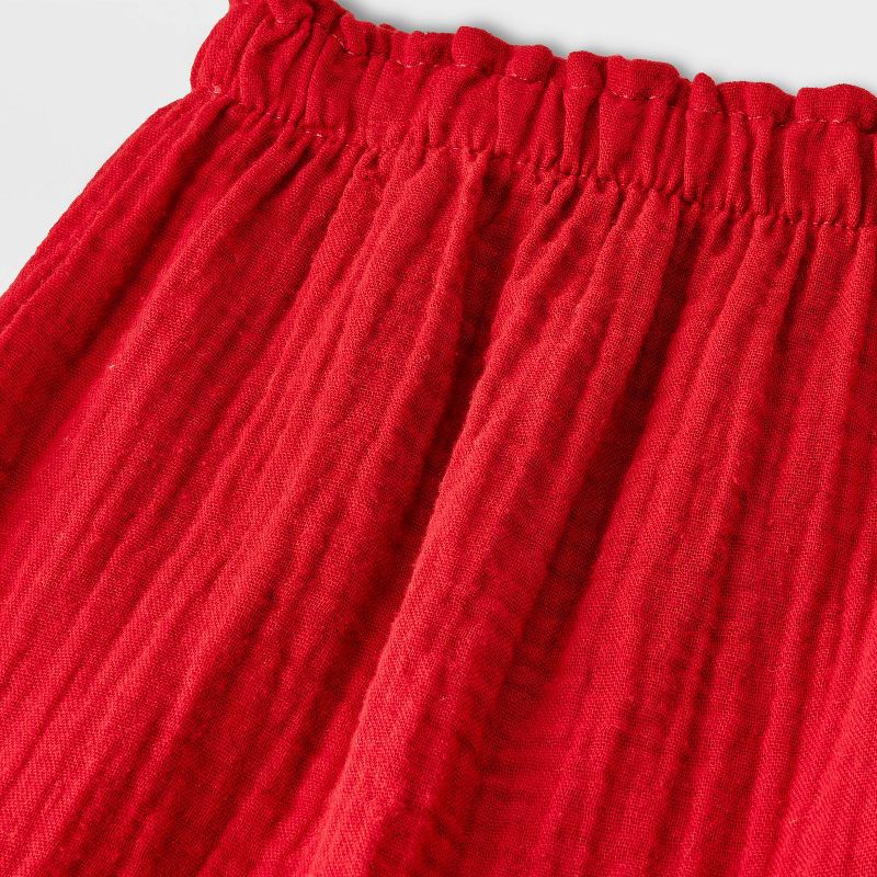 slide 2 of 4, Baby Girls' 2pc Gauze Peplum Shirt and Pants Set - Cat & Jack™ Red 3-6M, 2 ct