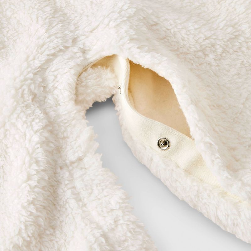 slide 4 of 4, Baby Winter Snowflake Faux Shearling Colorblock Romper - Cat & Jack™ Cream 18M, 1 ct