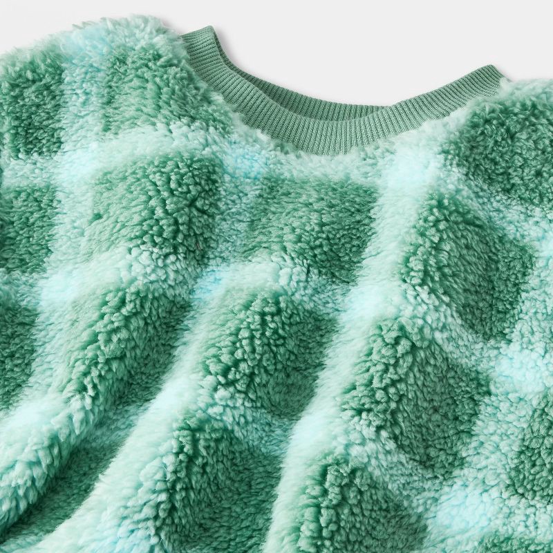 slide 2 of 4, Baby Boys' 2pc Plaid Faux Shearling Sweatshirt and Jogger Pants Set - Cat & Jack™ Green 3-6M, 2 ct