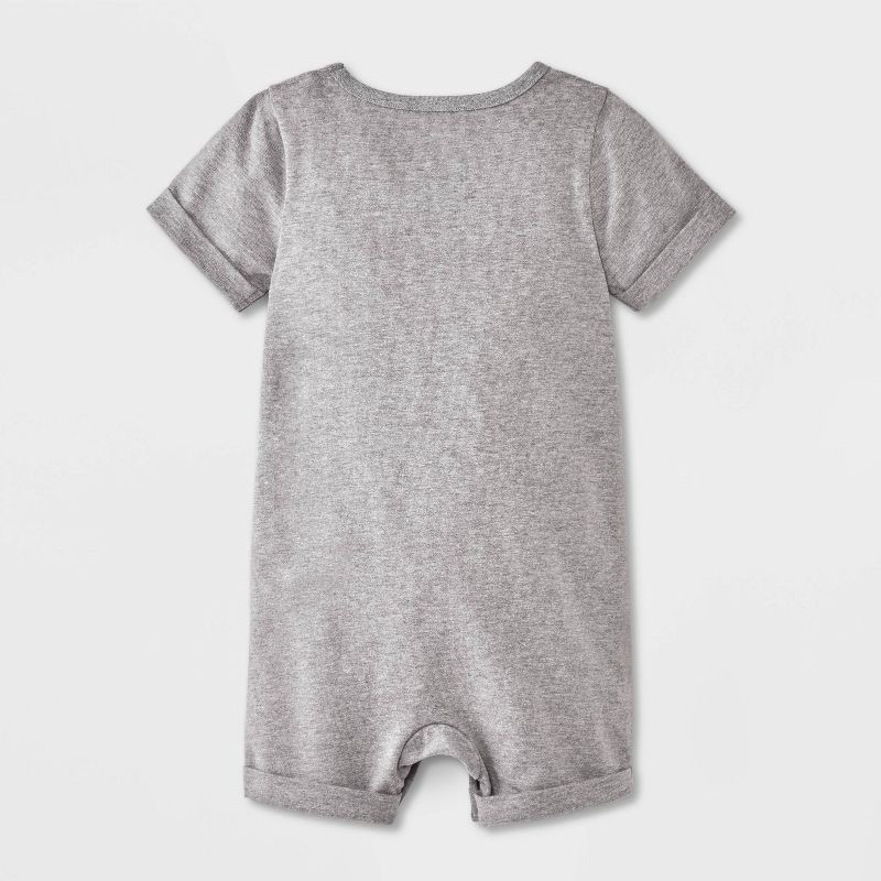 slide 2 of 4, Baby Christmas Holiday Teddy Bear Heart T-Shirt Romper - Cat & Jack™ Gray 12M, 1 ct
