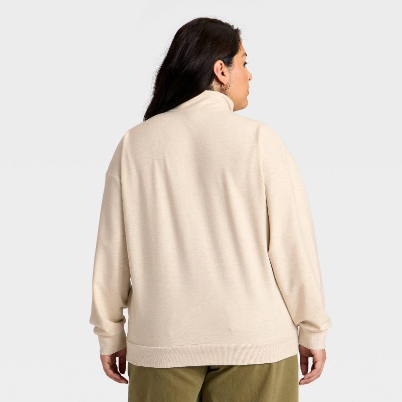 slide 2 of 3, Women's French Terry Pullover Sweatshirt - Ava & Viv™ Oatmeal XXL, 1 ct