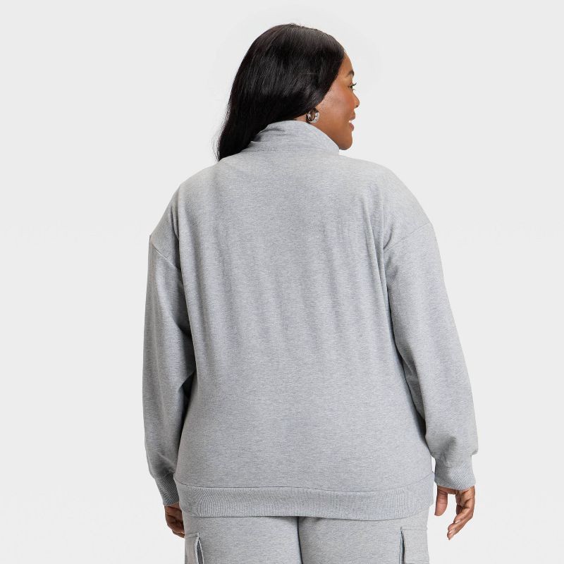 slide 2 of 3, Women's French Terry Pullover Sweatshirt - Ava & Viv™ Heather Gray 3X, 1 ct