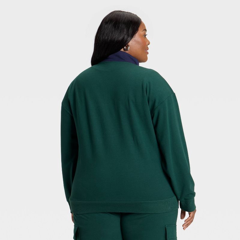 slide 2 of 3, Women's French Terry Pullover Sweatshirt - Ava & Viv™ Green 3X, 1 ct