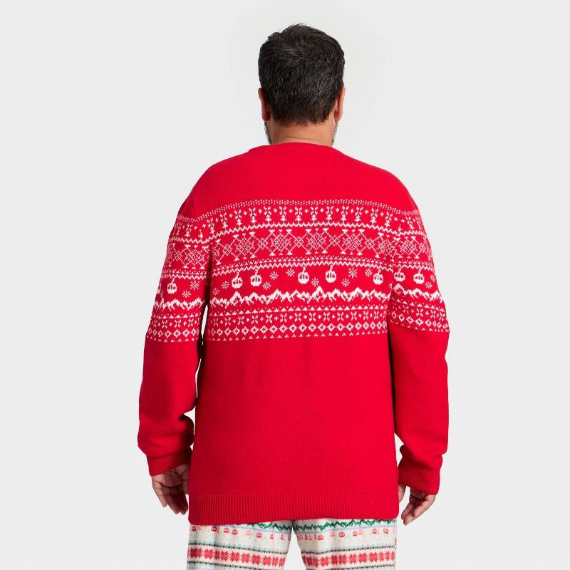 slide 2 of 4, Men's "Snow Days" Fair Isle Holiday Matching Family Sweater - Wondershop™ Red XL, 1 ct