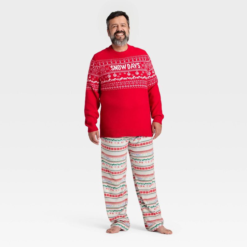 slide 3 of 4, Men's "Snow Days" Fair Isle Holiday Matching Family Sweater - Wondershop™ Red XL, 1 ct