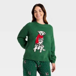 Women's Dalmatian Holiday Matching Family Sweater - Wondershop™ Green M
