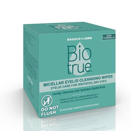 slide 5 of 23, Biotrue Micellar Eyelid Cleansing Wipes 30 ea, 30 ct