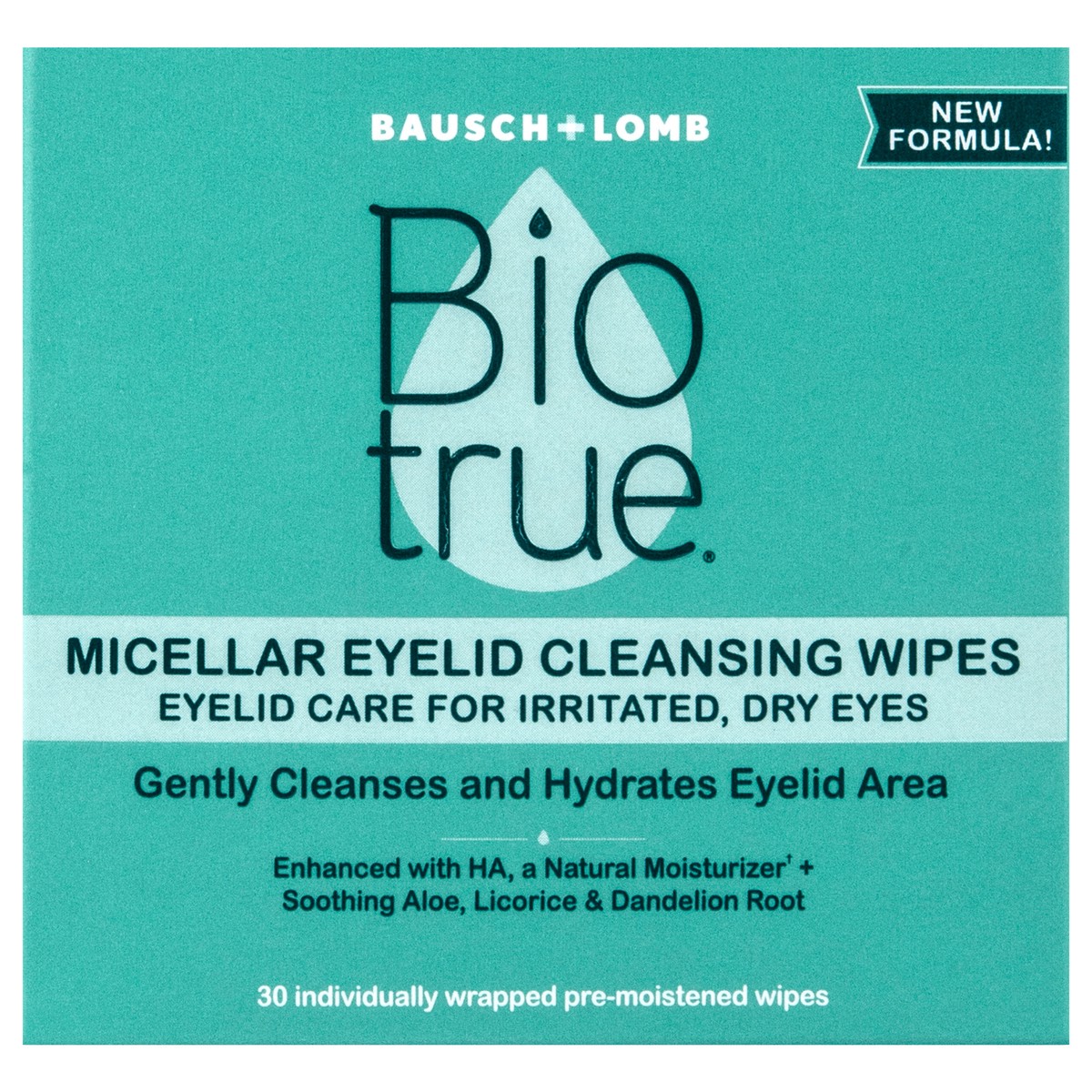 slide 1 of 23, Biotrue Micellar Eyelid Cleansing Wipes 30 ea, 30 ct