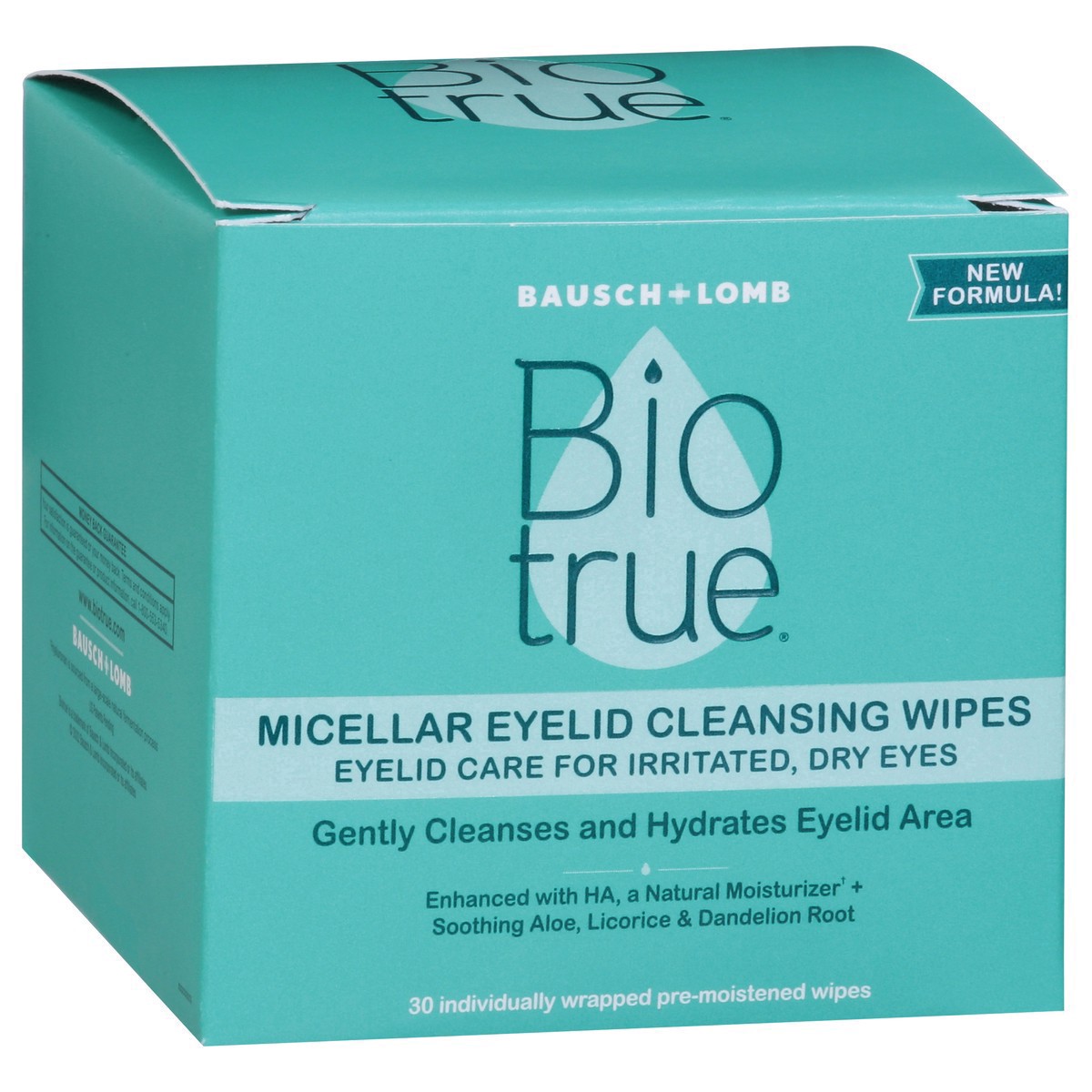 slide 8 of 23, Biotrue Micellar Eyelid Cleansing Wipes 30 ea, 30 ct
