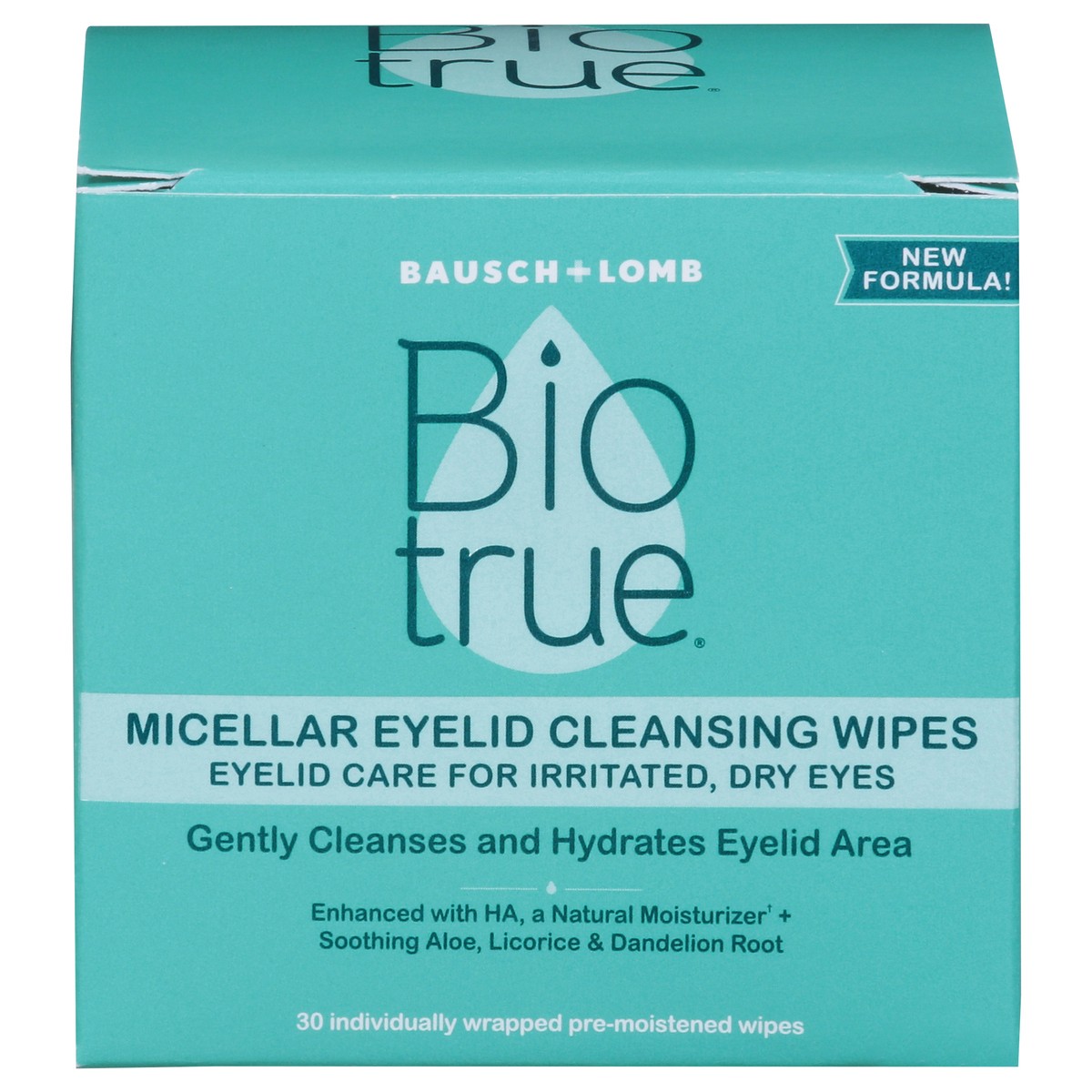 slide 1 of 23, Biotrue Micellar Eyelid Cleansing Wipes 30 ea, 30 ct