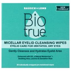 Biotrue Micellar Eyelid Cleansing Wipes 30 ct