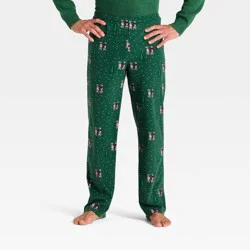 Men's Dalmatian Microfleece Holiday Matching Family Pajama Pants - Wondershop™ Green S
