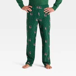 Men's Dalmatian Microfleece Holiday Matching Family Pajama Pants - Wondershop™ Green M